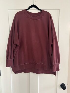 aerie Oversized Crewneck Sweater in Mauve